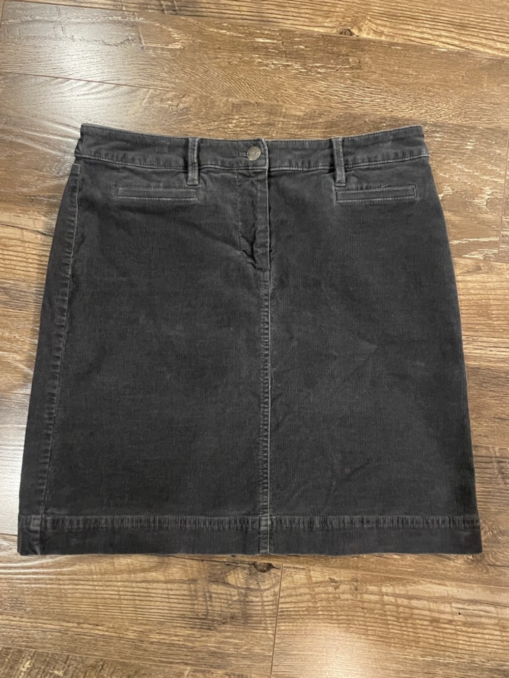 Talbots Petites Charcoal Gray Corduroy Skirt Size 8p‎